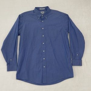 L.L. Bean Blue Plaid Casual Button-Down Shirt